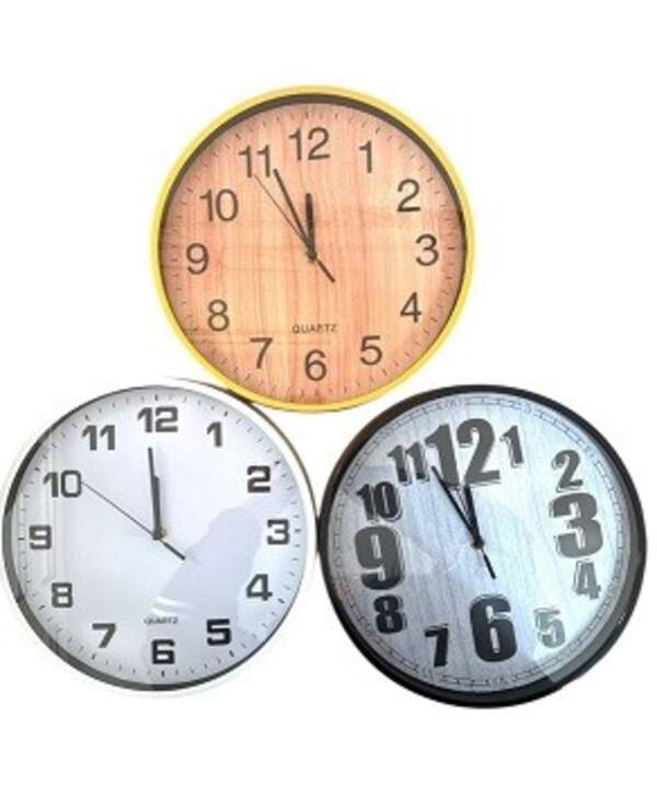 Настінний годинник пл. круглий. 30см 3кол. №725 (30) (шт)