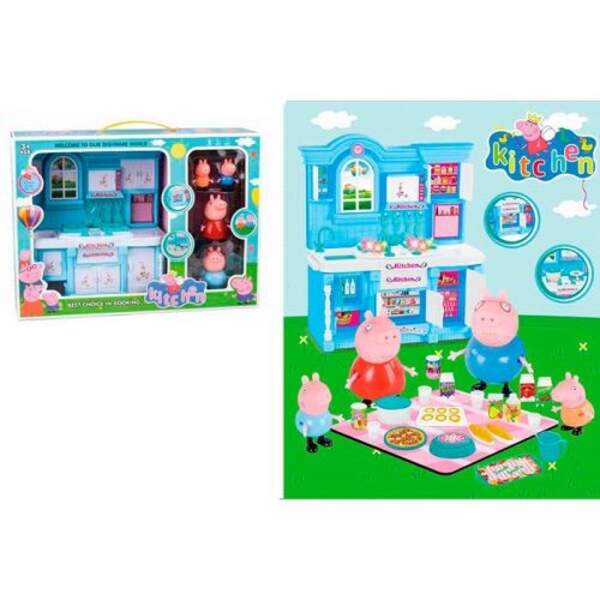 Меблі PP998-1A (18шт) PP, кухня, 24-10-в28см, музика, світло, фігурки 4шт (від 5см до 8см), посуд, п (шт)