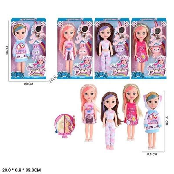 Лялька арт. 6063A-2 (60шт/2)   мікс 4 види, змінює колір волосся, аксес короб. 20*7*33 см (шт)