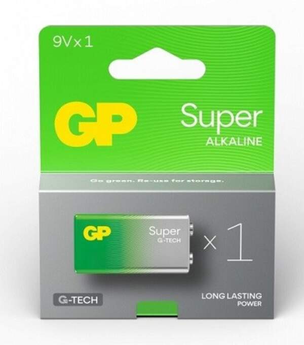Батарейка GP SUPER ALKALINE 6LF22 9V 1604AA21-5BC1 блістер 1 шт в упаковці (шт)