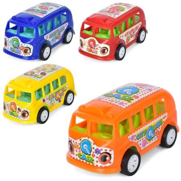 Автобус 3204 (360шт) інерція, 9,5 см, 4 кольори, в кульку, 14-12-5,5 см (шт)