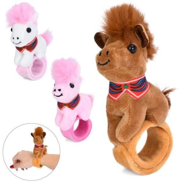 Браслет Bra0438 (100шт) 21см, конячка 8см, плюш, мікс кольорів, у пакеті, 11-14-4см (шт)