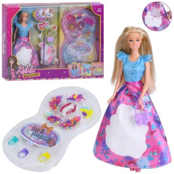 Лялька WG295 (24шт) 27см, плаття-розмальовка (малювання водою), пензлик, аксесуари, намистини, в кор (шт)