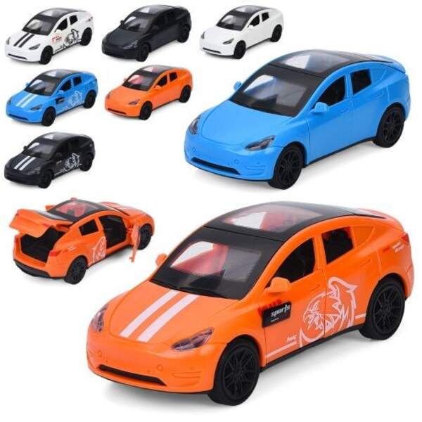 Машина 555-1-2 (144шт) інерц, 13см, відчиняються двері та багажник, 2 види/мікс кольорів, у пакеті, (шт)