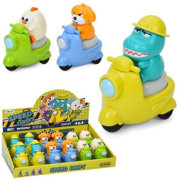 Мотоцикл ZP1788-1-3-4 (108шт) інерція, 10см, тварина, 3 види, 12 шт в дисплеї, 37-10,5-20см (шт)