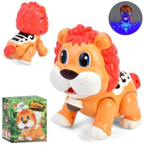 Музична іграшка RS-9054C (30шт) лев 17,5см, музика, світло/3Dсвітло, ходить, рухливі голова та очі, (шт)