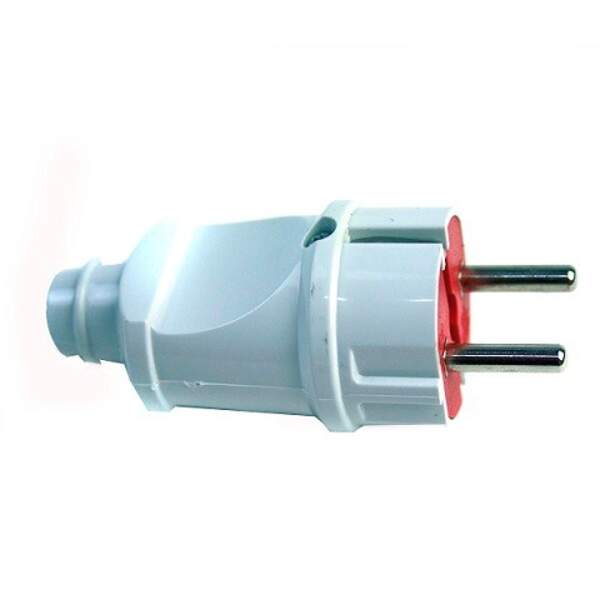 Вилка №А518 із заземл. пряма біл. (250/25) (шт)