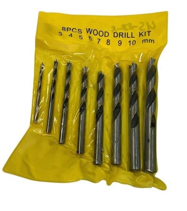 Свердло з вуглецевої сталі для дриля по дереву в наб. у жовт. пач. 8шт (3-10)мм №US-88-8 (100) (шт)