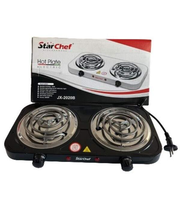 Електроплита №JX-2020B спіральна настільна двоконфоркова 2000Вт (43*7.5*21)см 2кол (6) (шт)