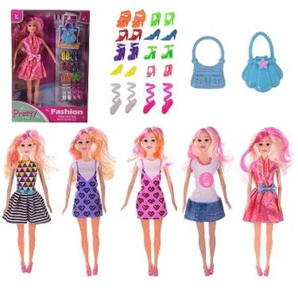 Лялька арт.  NK188-3 (72шт/2) 5 видів,взуття,сумочка,короб.22*5*32,5 см (шт)