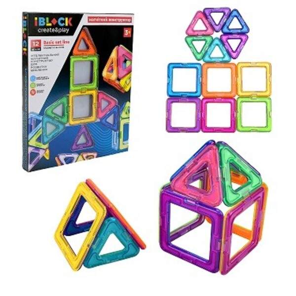 Магнітний конструктор арт. PL-925-04 (96шт/2)   12дет., 2вида, короб. 21,3*2,2*28см (шт)