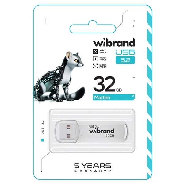 Флеш-накопичувач Flash Wibrand USB 3.2 Gen1 Marten 32GB White (шт)