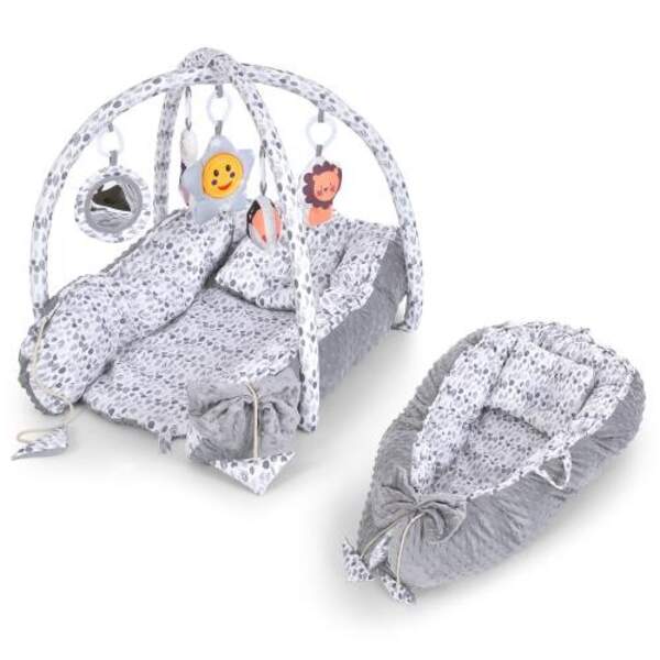 Кокон-килимок для немовляти ME 1197 Gray (6шт) 5 підвісних іграшок, подушечка, 2 дуги, сірий (шт)
