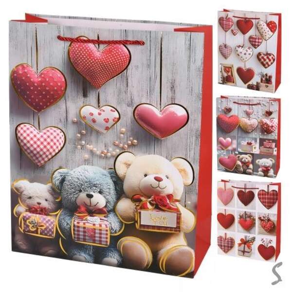 Пакет подарунковий паперовий S "Love" 18*24*8.5см R34451-S (720шт) (шт)