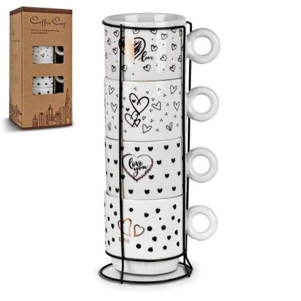 Чашки на підставці "Love" 5пр/наб 250мл R32777 (32наб) (шт)