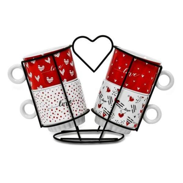 Чашки на підставці "Love" 5пр/наб 250мл R93942 (24наб) (шт)