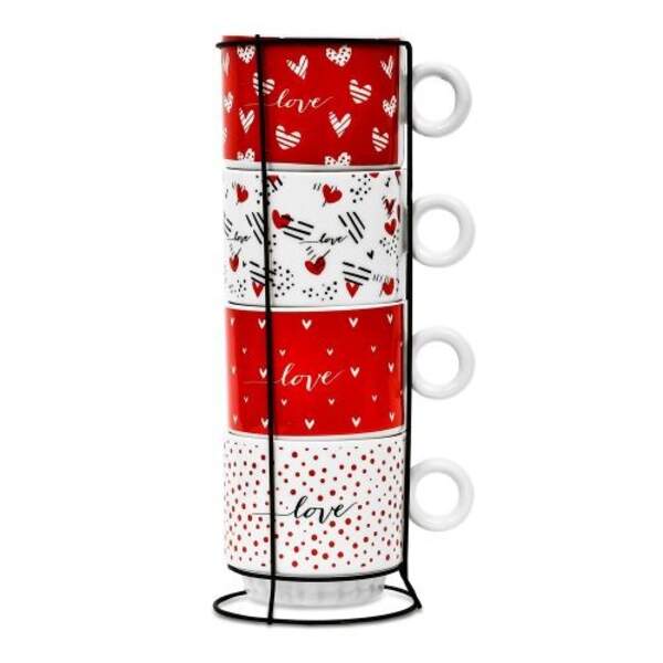 Чашки на підставці "Love" 5пр/наб 220мл R93949 (32наб) (шт)