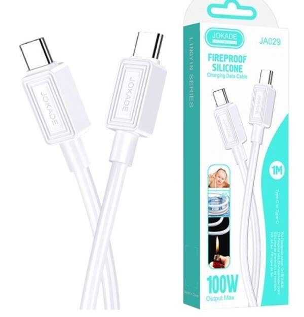 Кабель JOKADE JA029 PD100W (1 meter) (Type-C to Type-C) white (шт)