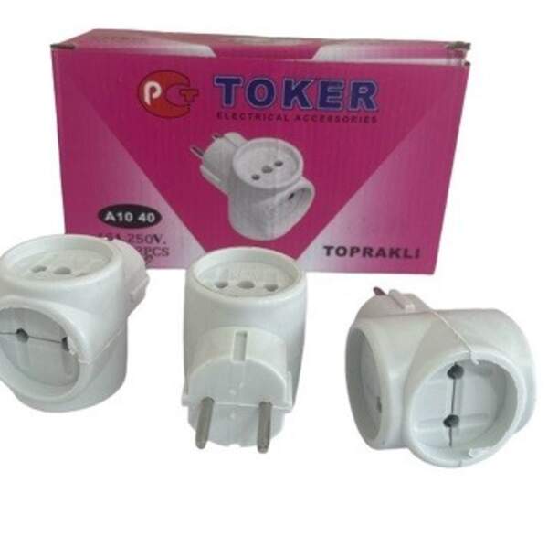 Вилка №03-1 трійник пл. 12шт у кор. біла (8*5,5)см (240) (шт)