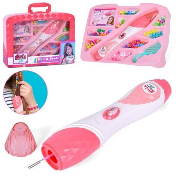 Набір для творчості MBK-513 (12шт) прикраси для волосся, пристрій для кріплення, гребінець, в чемода (шт)