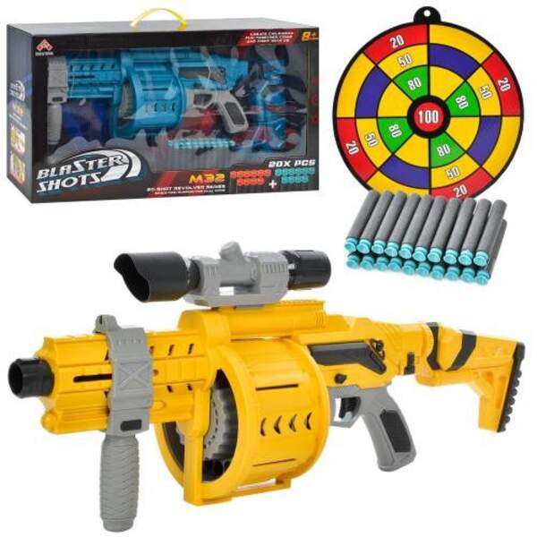 Автомат SB582BC (4шт) 65см, м'які кулі-присоски 20 шт, приціл, мішень, 2 кольори, в кор-ці, 60-33-17 (шт)