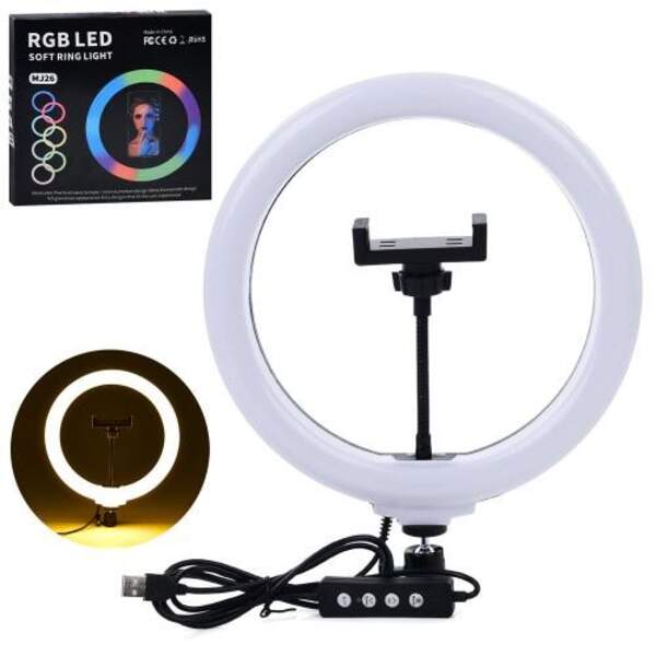 Аксесуар FG231110031P-1 (30шт) кільцева LED лампа, для селфі/фото/відео, від мережі/USBшнур, діам.25 (шт)