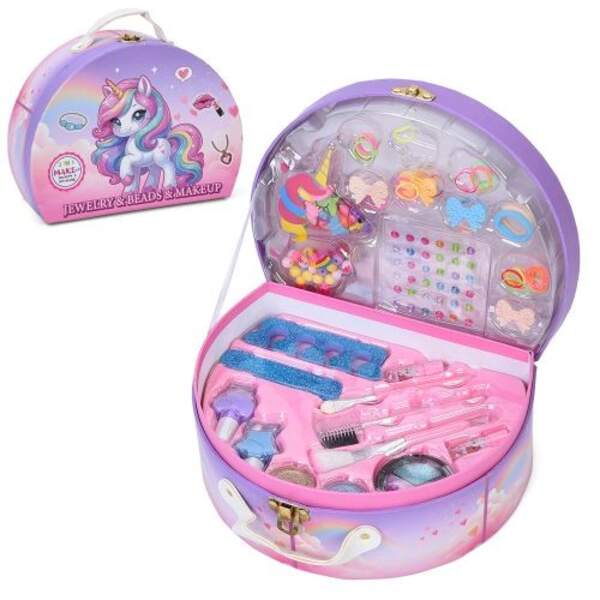 Косметика LD6530-7 (12шт) тіні, помада 2шт, пензлики, глітер, набір для манікюру (лак 2шт,розділювач (шт)