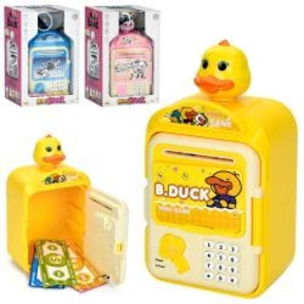 Скарбничка MK 5686 (12шт) 14,5-11,5-26см, сейф з кодом,затягує купюри,муз.,світло,тріскачка,купюри,3 (шт)