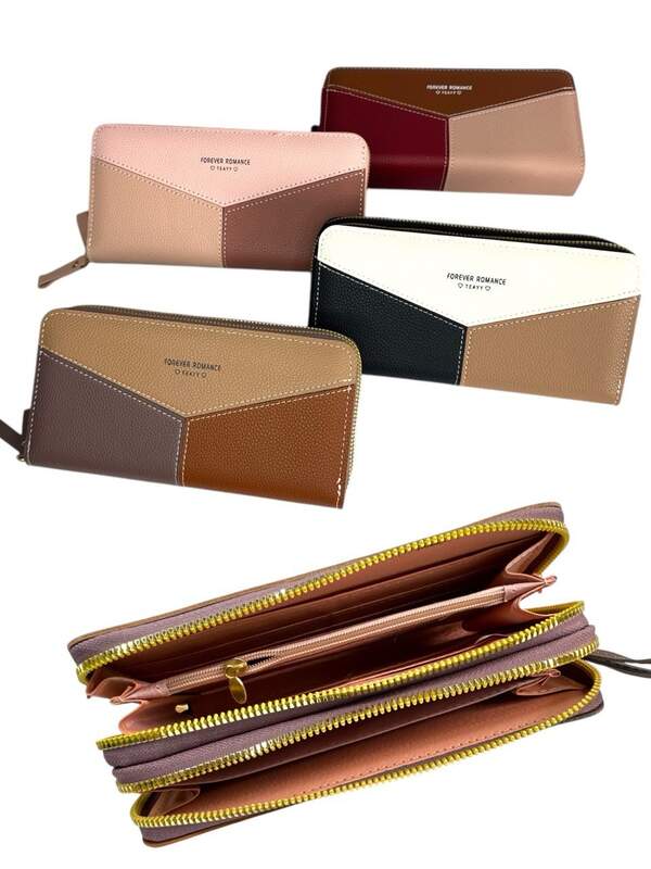 Гаманець для грошей жіночий. PU 2змійки 3кол. 12шт в упак. (19,5*10)см №1163-10 (120) (шт)