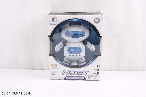 Робот 99444-2 (30шт) 21см, муз, свет, ездит, поворот 360поворот, на бат-ке, в кор-ке, 14-21,5-8,5см (шт)