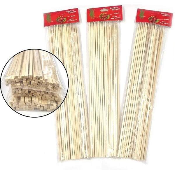 Шпажки Палички для солодкої вати (Квадрат 4Х4мм) довжина 40см (50шт.) арт.1467 (шт)