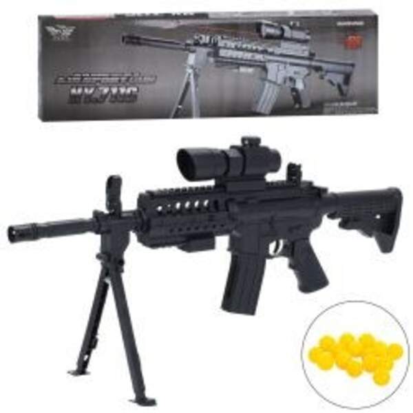 Автомат 0902C (18шт) 51см, пластикові кулі, прицел, підставка, лазер, бат(табл), в кор-ці, 55,5-17,5 (шт)