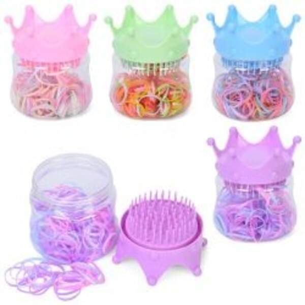 Аксесуар для волосся YG0438 (240шт) резинки, 4 кольори, в колбі (кришка-гребінець), 9-9-9см, упаковк (шт)