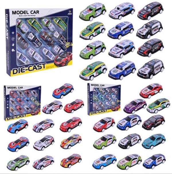 Набір машин мет.-пласт. арт. 5212A-6/1/7 (144шт/2) 3 види короб. 27*20,5*3см (шт)