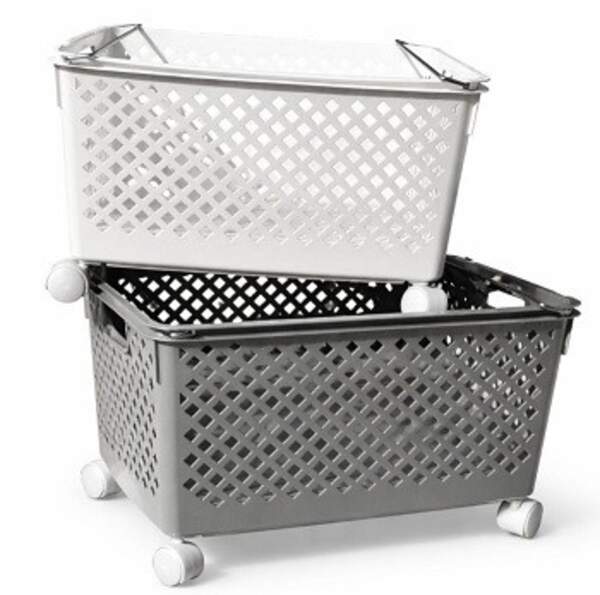 Кошик пл. (45 * 25 * 33.5) см прямокут. на колесах для зберігання. іграшок та ін. предм. №712W+ (8) (шт)