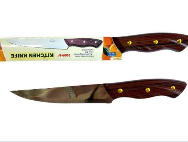 Ніж №2009-8 кух. метал. з корич. ручкою розм 8", 24шт в упак (360) (шт)