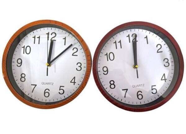Годинники настінні 25см в 2 кол. безшумні №281 (40) (шт)