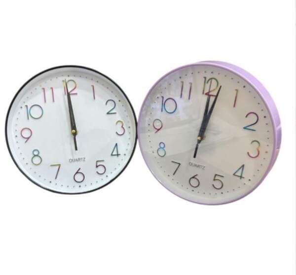 Настінний годинник круглий. 25 см у 2 кол. безшумні №002 (40) (шт)