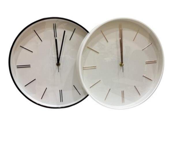 Годинники настінні круглі (30*4*30)см на бат R6 без шуму 2кол. №1385 (30) (шт)