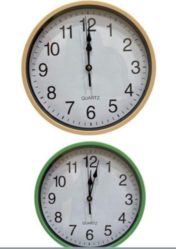 Годинники настінні круглі 30см на бат R6 без шуму 2кол. №282 (40) (шт)