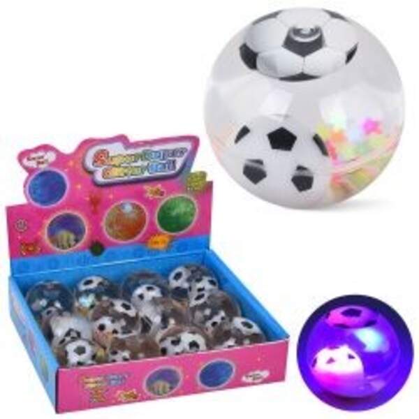 Стрибуни MS 4879 (120шт) водяні, м'яч, світло, 5,5см, мішура, бат(табл), 12шт в дисплеї, 23,5-17,5-6 (шт)