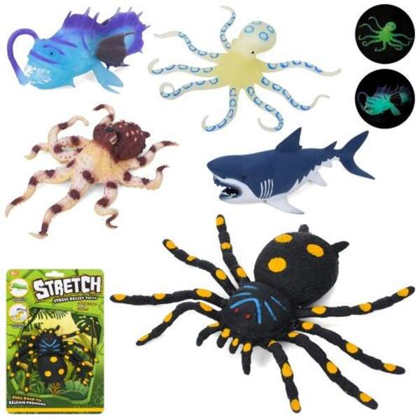 Фігурка 5050-29-40-43-44-47 (48шт) від 12 до 19см, антистрес, тягнеться, 5 видів (павук, 4 види-морс (шт)