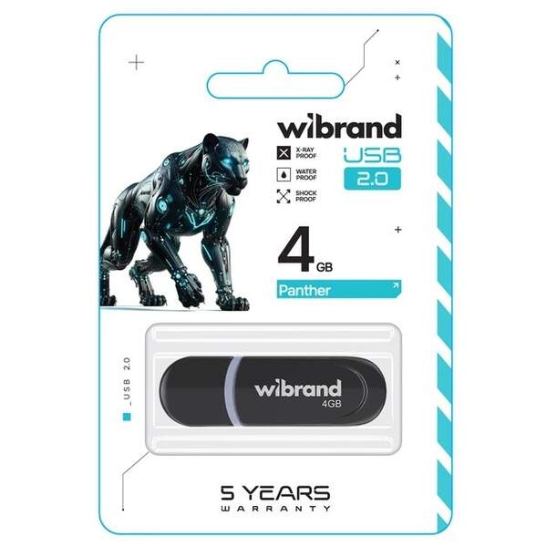 Флеш-накопичувач Flash Wibrand USB 2.0 Panther 4Gb Black (WI2.0/PA4P2B) (шт)