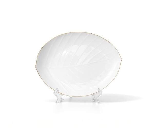 Тарілка 9' Листок , золотий кант 30163-00 (шт)