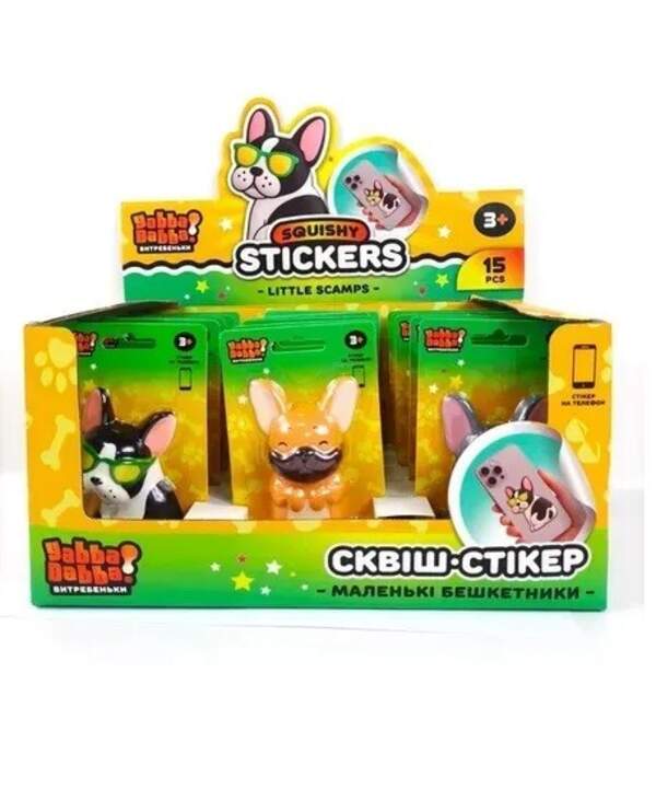 Антистрес сквіш-стікер YabbaDabba арт. YD2585 (180шт) 15шт дисплей бокс 30х16х15 см (шт)