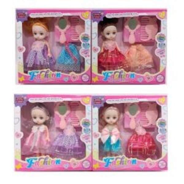 Лялька 66060-27-28 (60шт) 14см, гребінець, дзеркало, спідниця, 4 види, в кор-ці, 19-19-4,5см (шт)