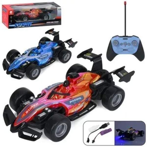 Машина JT740 (8шт) р/к, акум, 29см, 1:14, пара/дим, світло, гумові колеса, USBзарядне, 2 кольори, в (шт)