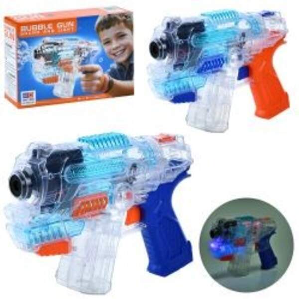 Мильні бульбашки 999S-24C (36шт) пістолет/автомат, 21см, звук, світло, запаска 5,5см 2шт, 2 кольори, (шт)