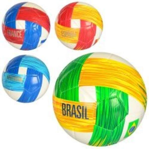 Мяч футбольный MS 0997 (30шт) размер5, PVC, 330г, 4цвета(страны), в кульке (шт)
