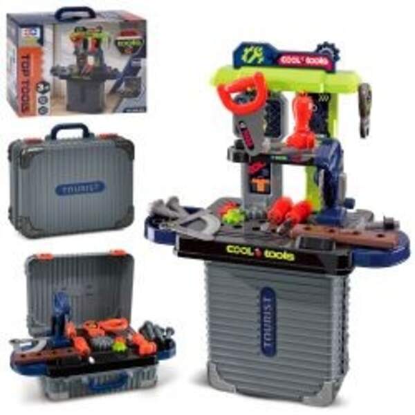 Стіл з інструментами 008-302 (18шт) 3в1, верстак, 35,5-18-в47см, пила (механічна), молоток, викрутки (шт)